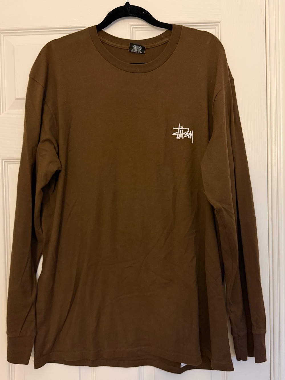 Stussy Brown Long Sleeve Logo Tee